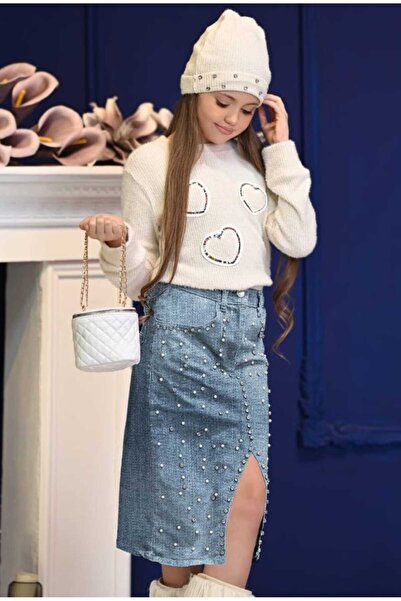 Kids Nora Girls' Combination Stone Embroidery with Etel Sweater, Beret, Bag