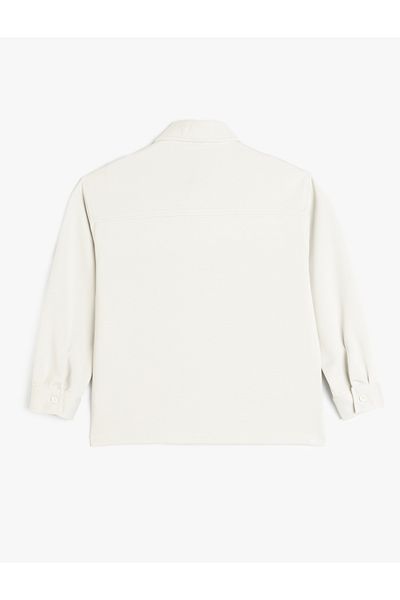 Koton viscose blend, one pocket detail, long sleeve, basic shirt .