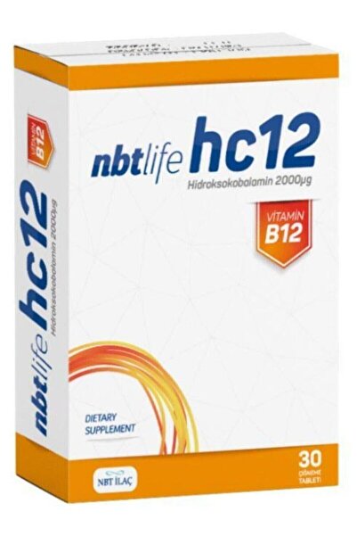Nbt İlaç Nbt Life Hc12 فيتامين B12 30 قرص مضغ