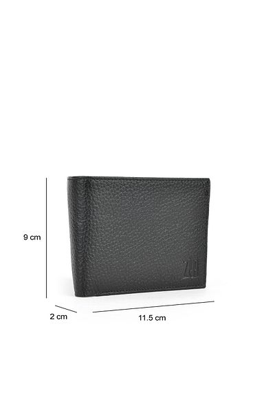 Ziya Men's Genuine Leather Wallet 1519841 Zyk02 Black