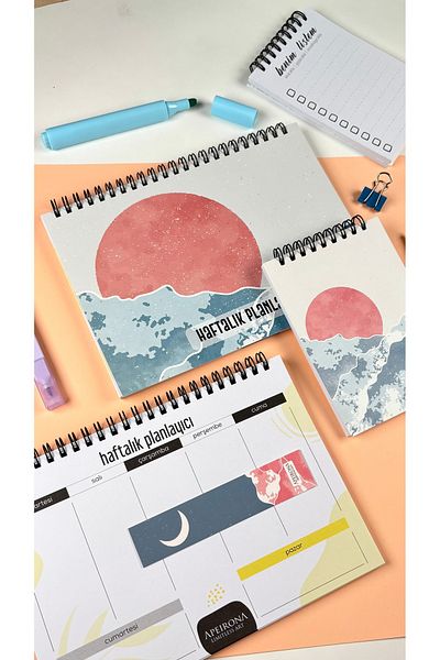 Apeirona Μίνι Σετ Σχεδιασμού |   Weekly Planner και ημερολόγιο για το να κάνετε - 2 σε 1