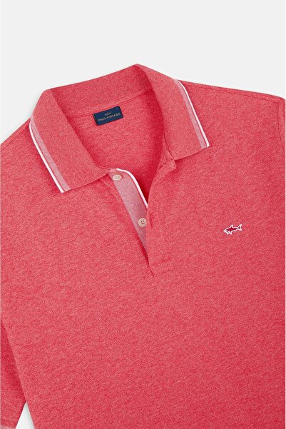 PAUL&SHARK Men's Polo Neck Regular Fit Cotton Short Sleeve Coral Polo Neck T-Shirt 25411205 -575
