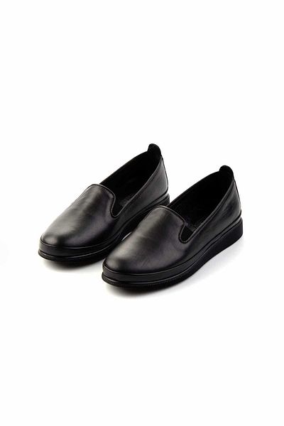 Bambi Black Leather Women's Casual Shoes K 01809200103