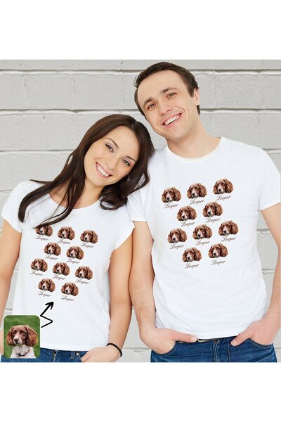 Bk Gift Kişiye Özel Evcil Hayvan Tasarımlı Beyaz Tişört-10, Sevgiliye Hediye,...