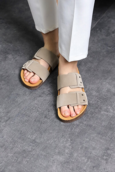 Land of Cork Anatomik Unisex Doğal Mantar Tabanlı Hakiki Deri Terlik