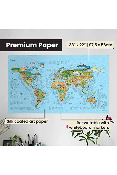 Awesome Maps - ملصق خريطة Surftrip [97.5 × 56 سم]