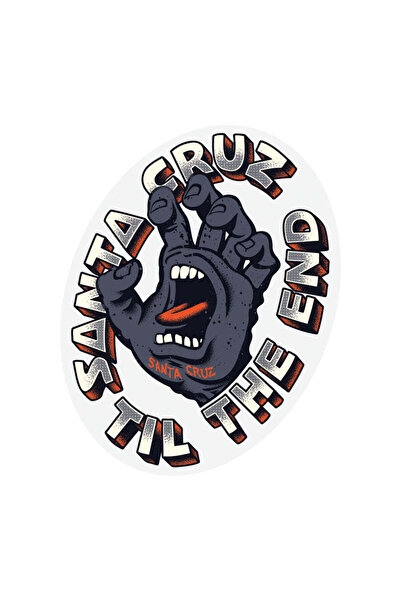 Santa Cruz ملصق شفاف "يد حتى النهاية" - رمادي شفاف 4×5 بوصة