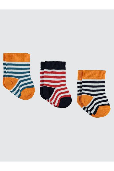Civil Baby Baby Boy 3-Piece Orange Socks Set 6-18 Months