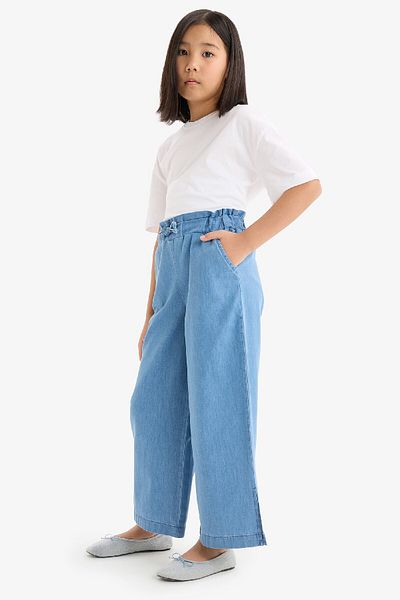 DeFacto Pantaloni de jeans cu picioare largi pentru fete D7102A825SM