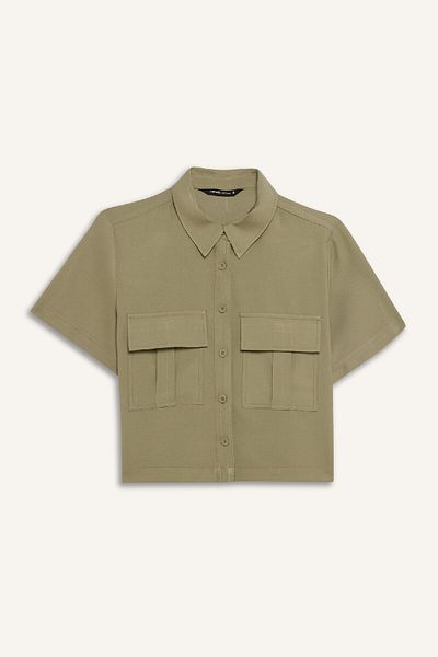 DeFacto Crop Pocket Short Sleeve Shirt C4784Ax25Sp