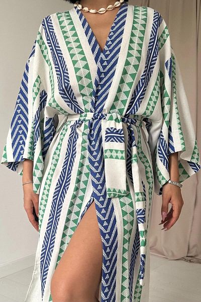 KAZAK Blue Patterned Kimono