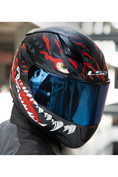 LS2 Rapıd 2 Kaıju  Fullface Motosiklet Kaskı Mavi Camlı