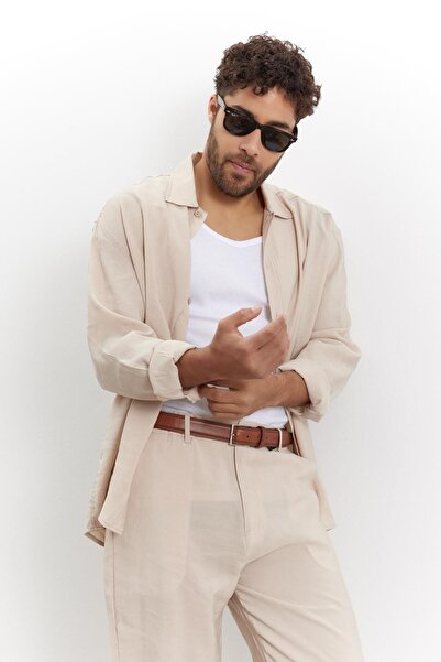 NGR Bernal Draped Shirt Beige