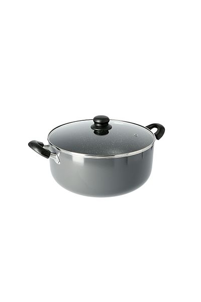DELCASA DC1576 32cm Non-Stick Casserole Stock Pot with Glass Lid