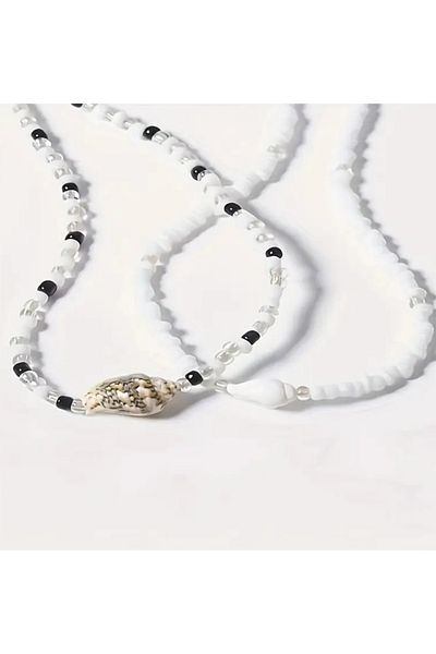 MYSTERY TAKI AKSESUAR Double Natural Sea Shell Pendant