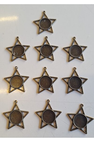 craftsy 10 ADET VİNTAGE ANTİK  BRONZ EPOKSİ KOLYE UCU 37*40*2