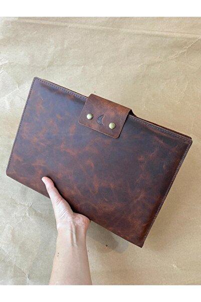 ALESTA LEATHER حقيبة كمبيوتر محمول/Macbook مصنوعة يدويًا من الجلد الطبيعي - حافظة ومنظم