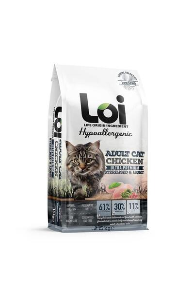 TAVUKLU KISIRLAŞTIRILMIŞ KEDİ MAMASI 15 KG