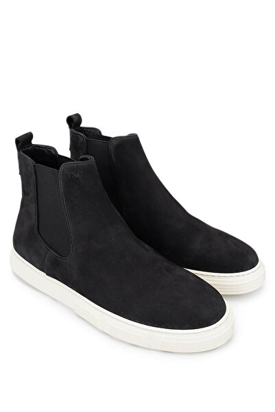 Tamer Tanca Erkek Hakiki Deri Siyah Nubuk Casual Bot