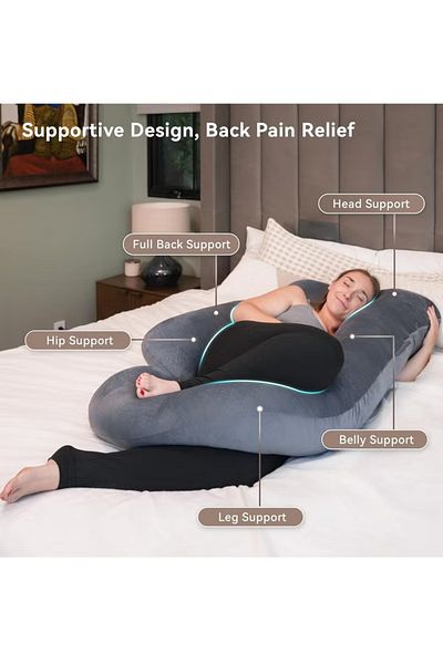 COOYA Pregnancy Pillow, U Pro Maternity Pillow, Support for Back, HIPS, Belly, Legs, for Pregnant Women