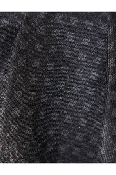 Kayra Damalı Monogram Desenli Şal Siyah