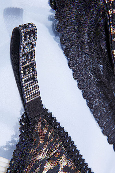 Star Strawberry Striped Printed Micro Bra Set