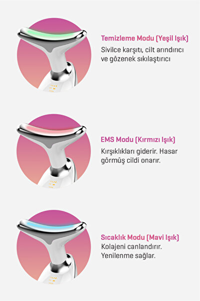wimi Yüz ve Boyun Kırşıklık Giderici 3 Modlu EMS Güzellik Cihazı ( CİLT BAKIM KAPSÜL HEDİYELİ )