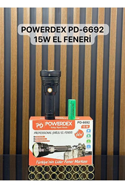 powerdex Pd-6692 15watt Süper Led Profesyonel Şarjlı El Feneri Xhp 90 Led