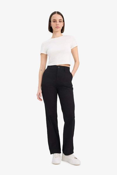 DeFacto New Season Coool Straight Fit Winter Gabardine Trousers High Waist