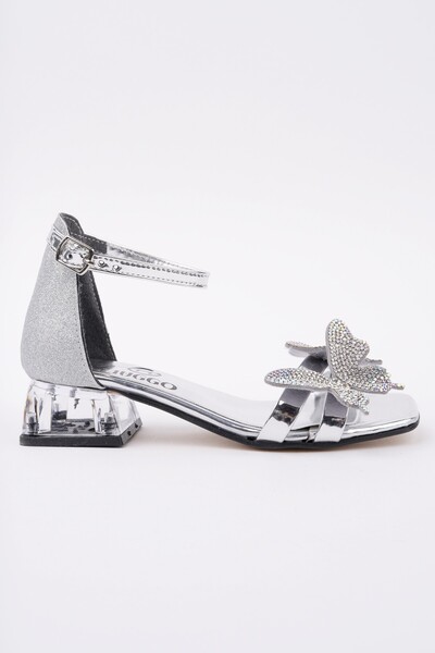 MUGGO Kenzie Butterfly Detailed Ankle Strap Girls' Short Heeled Shoes