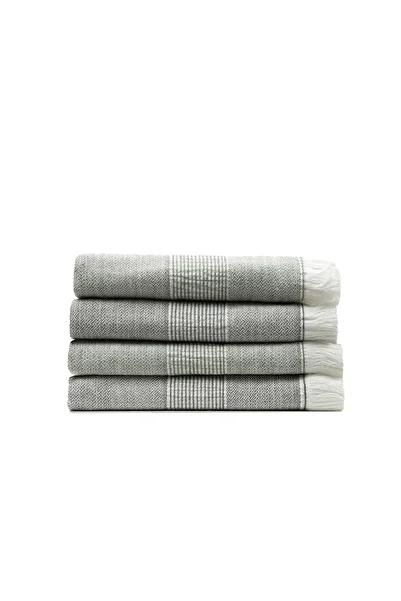 Ecocotton Hasna 4-х предметний набір рушників 100% органічна бавовна, льон, антрацит-хакі 50x90