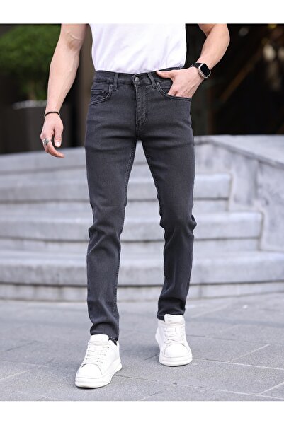 WKM Ανδρικό τζιν παντελόνι Casual Lycra Slim Fit