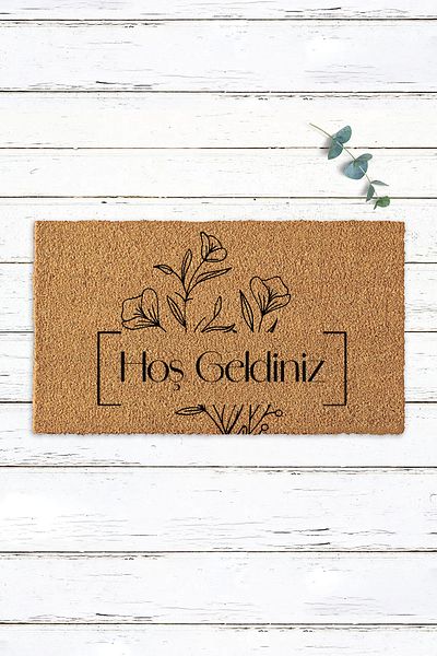 Paspas Yap Welcome Written Floral Bunch Door Mat Koko Doormat Outside Door Mat