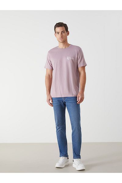LC Waikiki Ανδρικό μπλουζάκι με στάμπα LCW Crew Neck