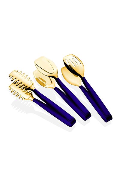 Dame Marie Gold Laci Steel 3-Piece Tongs Set