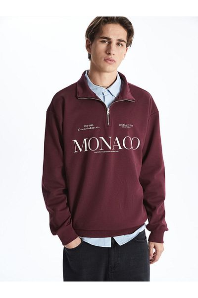 LC Waikiki Zippered Stand Collar Long Sleeve Men's Sweatshirt