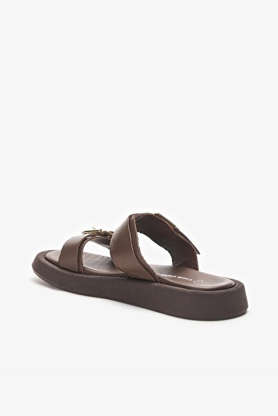 Louis Cardy Sohho Brown Genuine Leather Women's Slippers