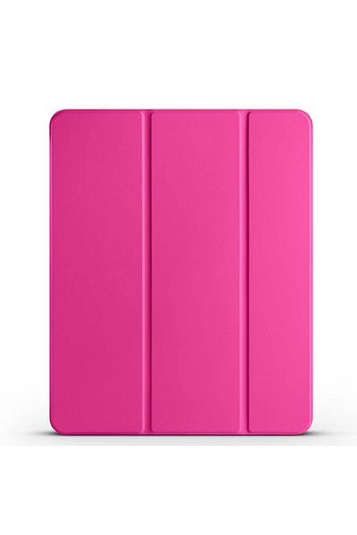 zore iPad Air 13 2025 M3 Zore Smart Cover 1-1 Case with Pen Compartment and Stand - Pink Dark