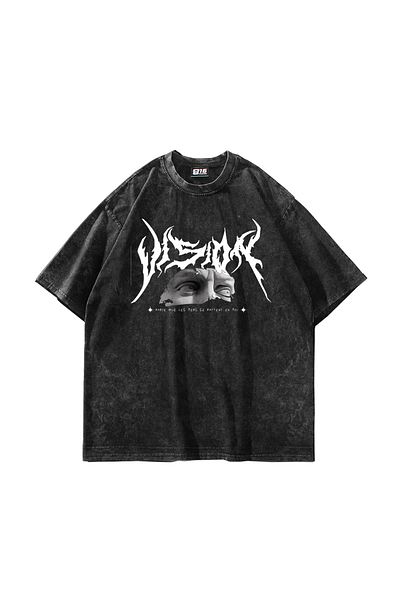 Sekizbiraltı Tricou oversize unisex negru cu imprimeu Poseidon