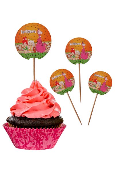 booddie Stone Age Character Birthday Cake Toothpick 16 Pcs