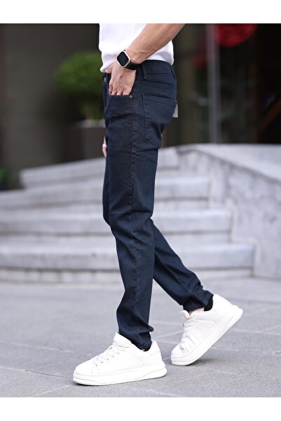 WKM Ανδρικό τζιν παντελόνι Casual Lycra Slim Fit