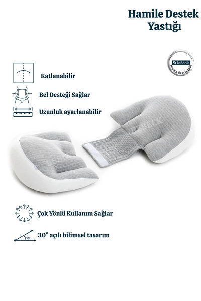 Bebeck Πολυλειτουργικό μαξιλάρι υποστήριξης εγκύου Πτυσσόμενο ρυθμιζόμενο μαξιλάρι εγκυμοσύνης με στήριγμα