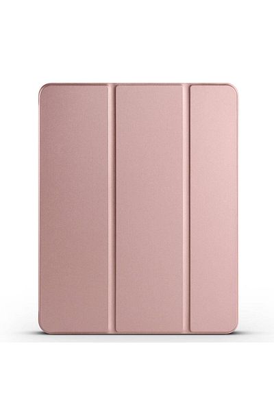 zore iPad Air 13 2025 M3 Zore Smart Cover 1-1 Case with Pen Compartment and Stand - Rose Gold