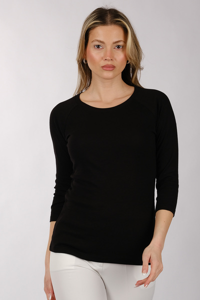 DAIDO Minimalist cu mâneci 3/4 cu gât rotund pentru femei tricou - Casual Chic