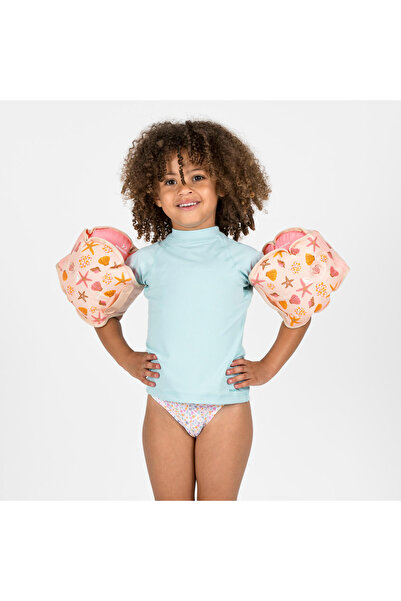 Decathlon صدفة بيج - حزام نابايجي منقوش للأطفال بأكمام طويلة 15/30 كجم Tiswim