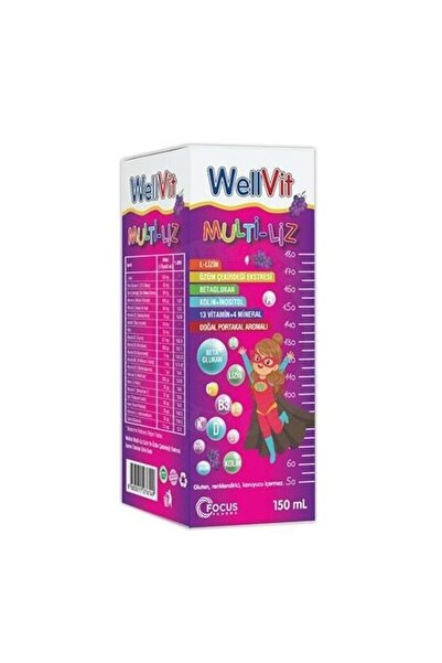 Focus Pharma WellVit Multi-Liz Lizin, Üzüm Çekirdeği içeren Sıvı 150 ml