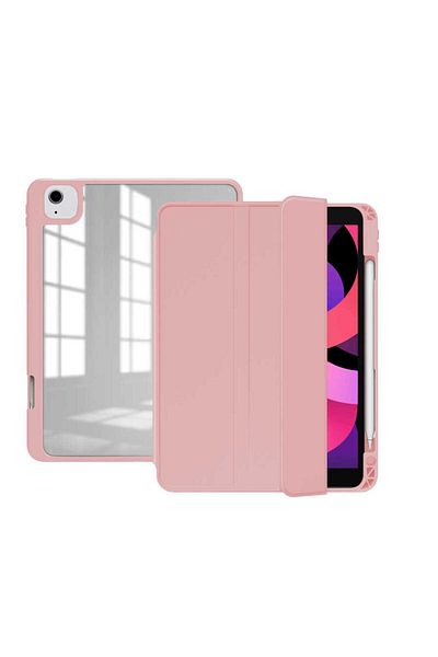zore iPad Air 11 2025 M3 Case Cppl Nort Transparent Back Case with Stand - Pink