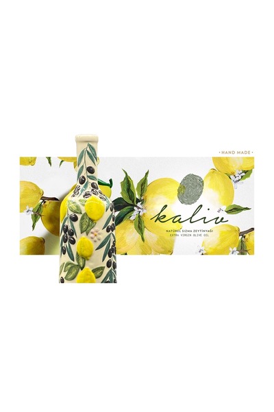 KALİV 1 Lt El Yapımı Seramik Zeytinyağı Şişesi