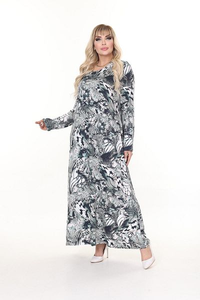 mezura tekstil Women's Plus Size Long Sleeve Viscose Combed Cotton Hijab Suitable Long Maxi Dress