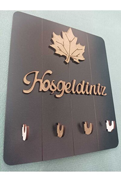 Şirin Lazer HOŞGELDİNİZ ÇINAR YAPRAĞI DEKORATİF ANAHTAR ASKILIĞI DUVAR DEKORA...